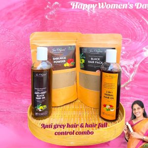 Anti grey hair oil and hair fall control combo